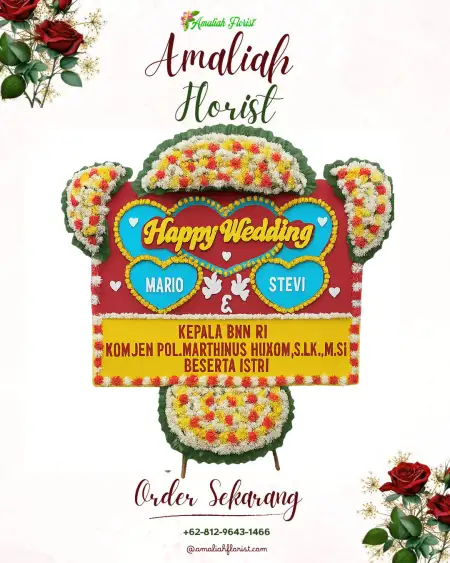 Papan Bunga Pernikahan Sebani